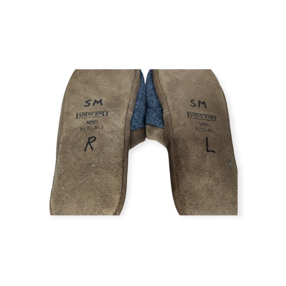 Land's End Gray & Brown Felt Men's Slippers Size Small (7 1/2- 8 1/2) - Picture 8 of 8